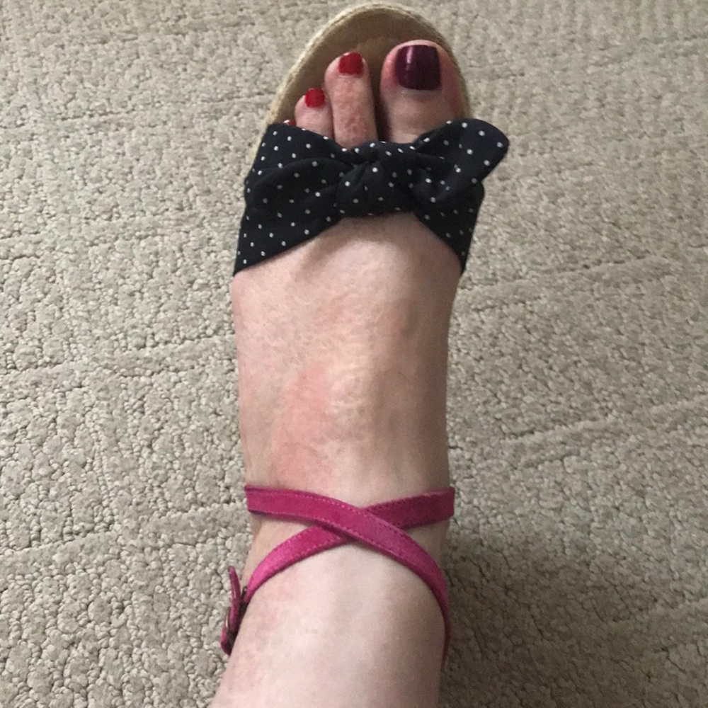 J Crew ankle wrap wedge sandals